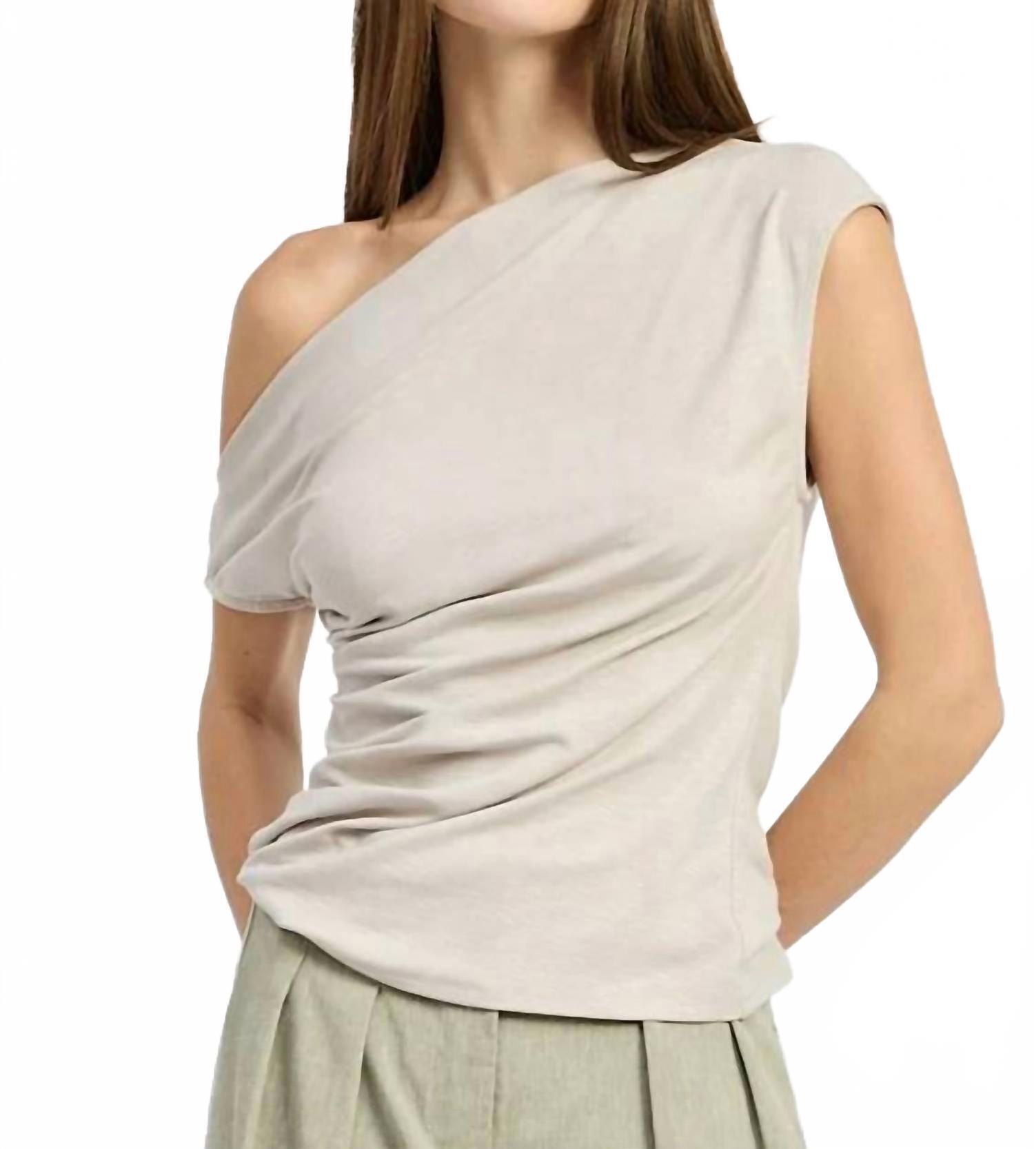 New En Saison Paris Knit Top In Taupe